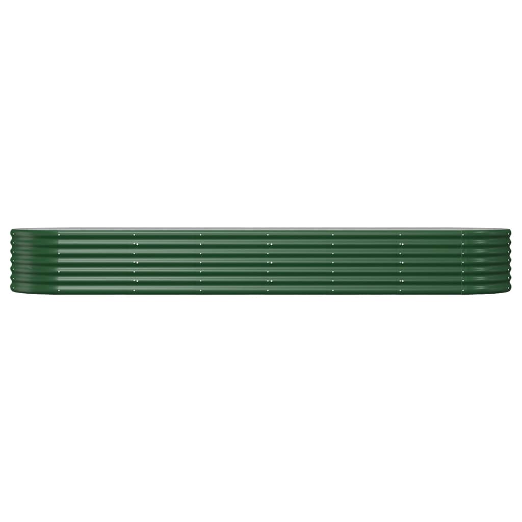 vidaXL Lit surélevé de jardin Acier enduit de poudre 296x80x36 cm Vert