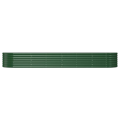 vidaXL Lit surélevé de jardin Acier enduit de poudre 296x80x36 cm Vert