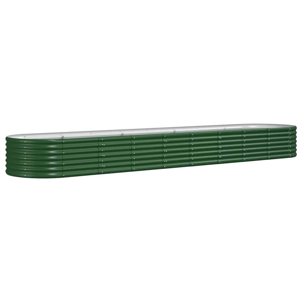vidaXL Lit surélevé de jardin Acier enduit de poudre 368x80x36 cm Vert