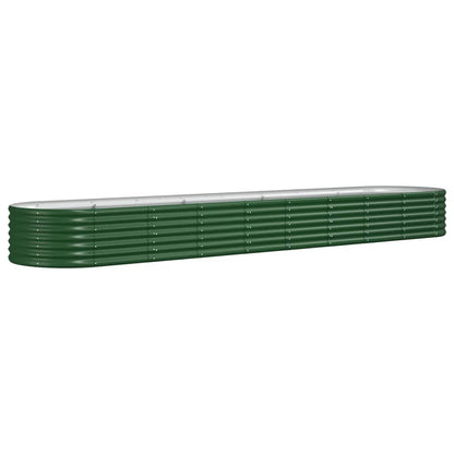 vidaXL Lit surélevé de jardin Acier enduit de poudre 368x80x36 cm Vert