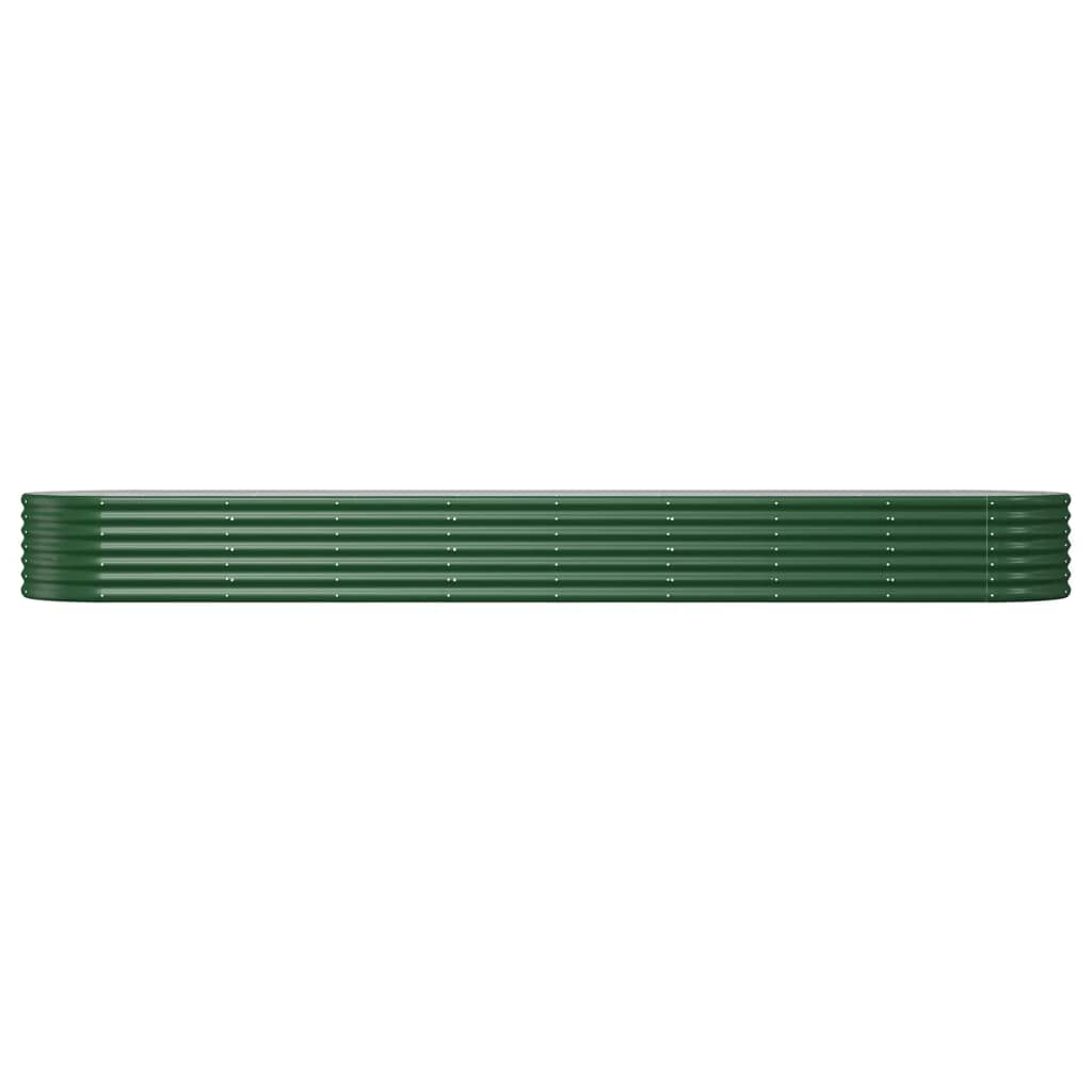 vidaXL Lit surélevé de jardin Acier enduit de poudre 368x80x36 cm Vert