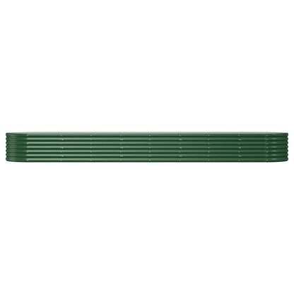 vidaXL Lit surélevé de jardin Acier enduit de poudre 368x80x36 cm Vert