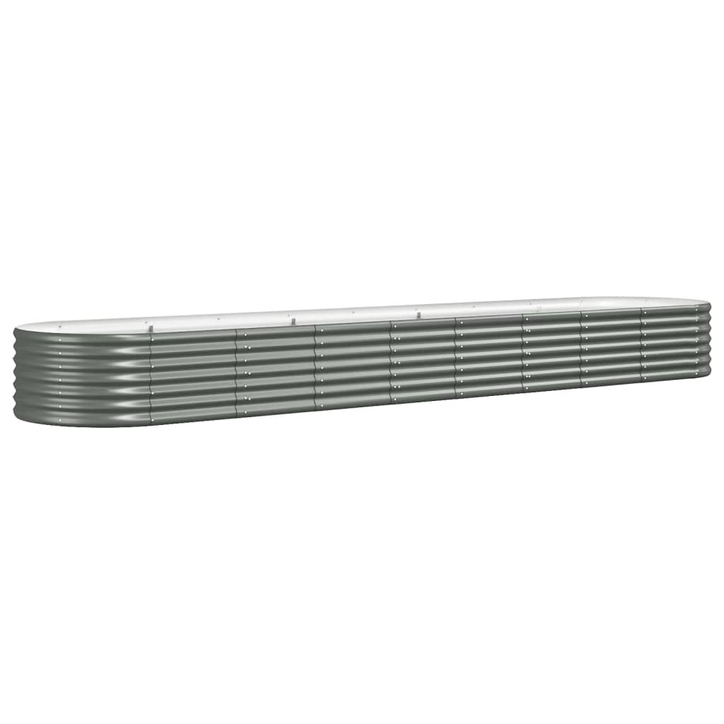 vidaXL Lit surélevé de jardin Acier enduit de poudre 368x80x36 cm gris