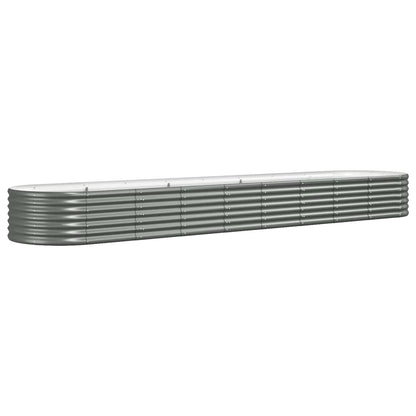 vidaXL Lit surélevé de jardin Acier enduit de poudre 368x80x36 cm gris