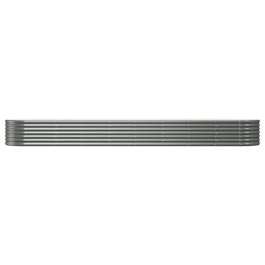 vidaXL Lit surélevé de jardin Acier enduit de poudre 368x80x36 cm gris