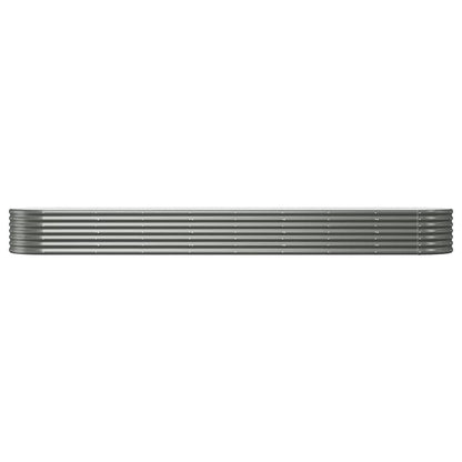 vidaXL Lit surélevé de jardin Acier enduit de poudre 368x80x36 cm gris