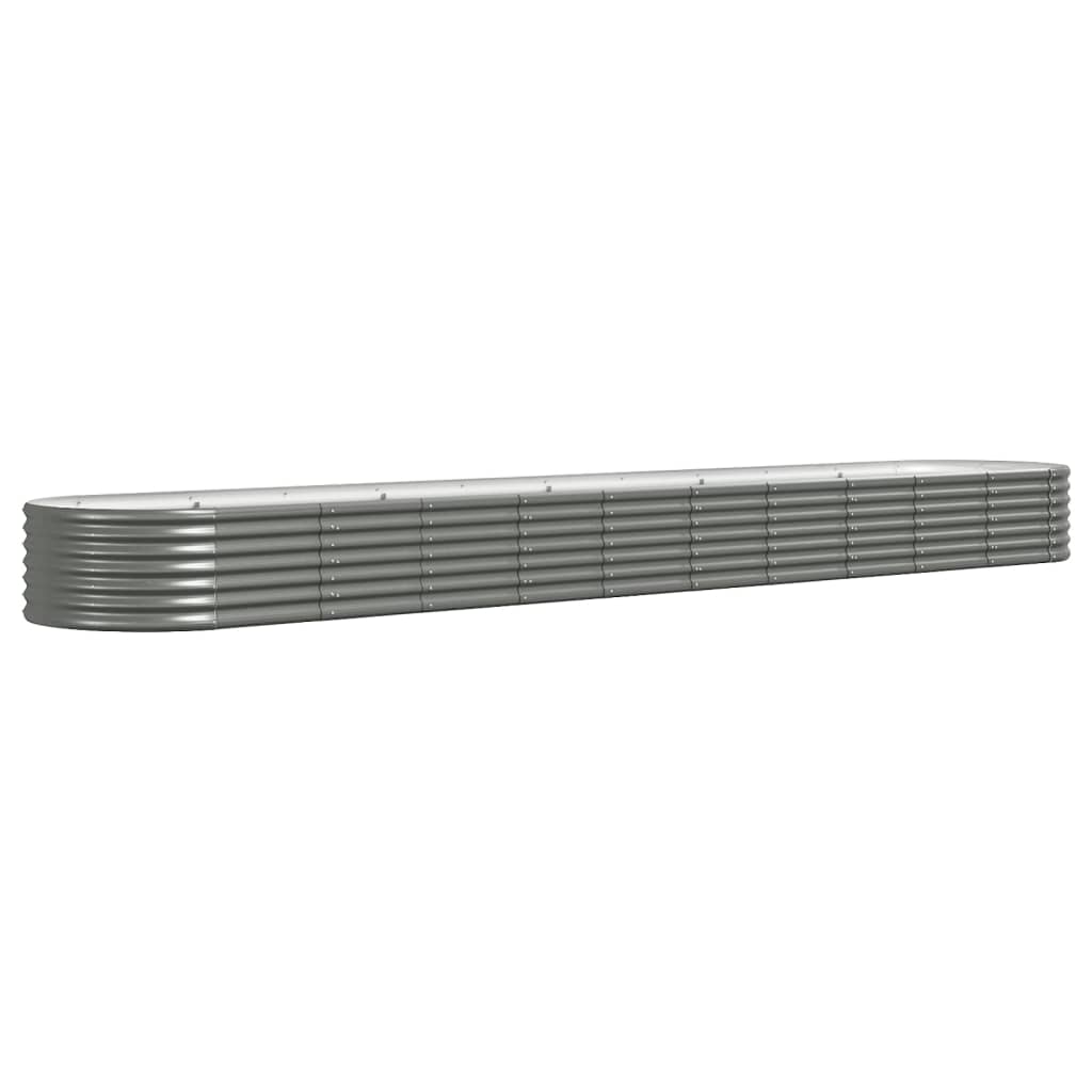 vidaXL Lit surélevé de jardin Acier enduit de poudre 440x80x36 cm gris