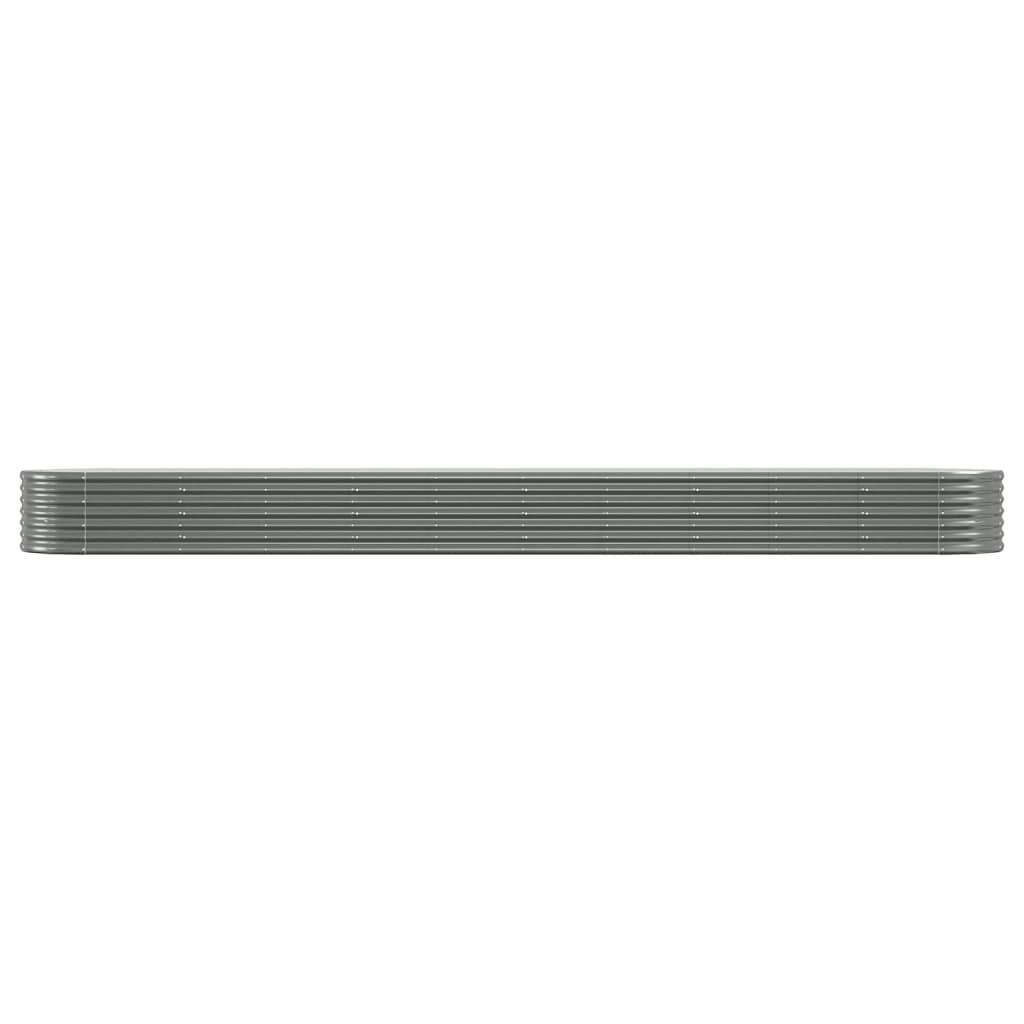 vidaXL Lit surélevé de jardin Acier enduit de poudre 440x80x36 cm gris