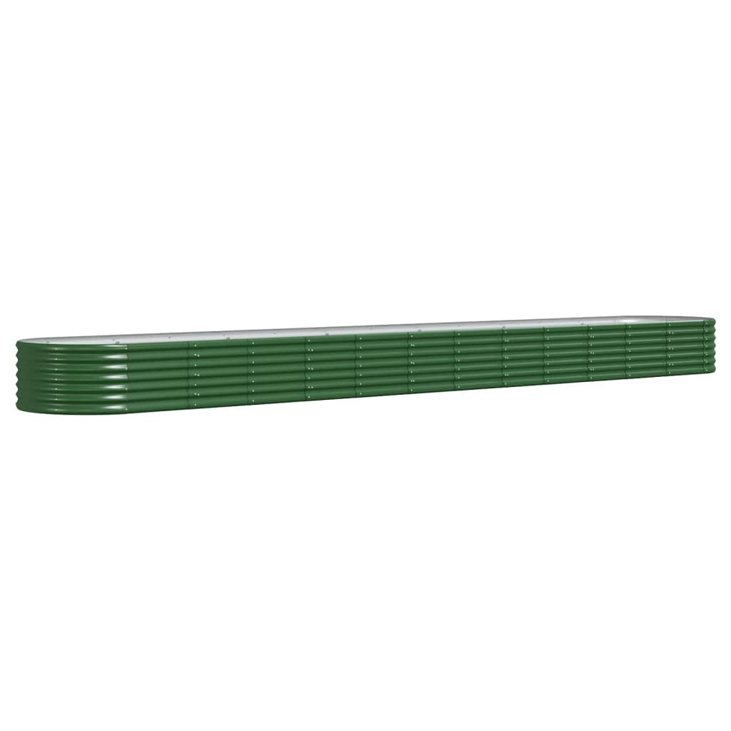 vidaXL Lit surélevé de jardin Acier enduit de poudre 512x80x36 cm Vert