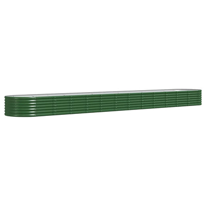 vidaXL Lit surélevé de jardin Acier enduit de poudre 512x80x36 cm Vert