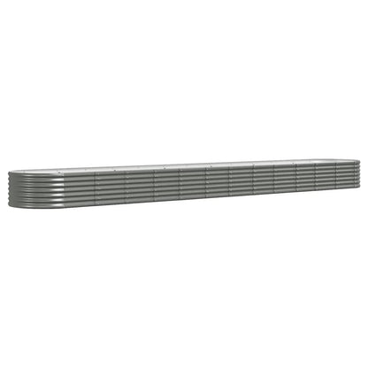 vidaXL Lit surélevé de jardin Acier enduit de poudre 512x80x36 cm gris