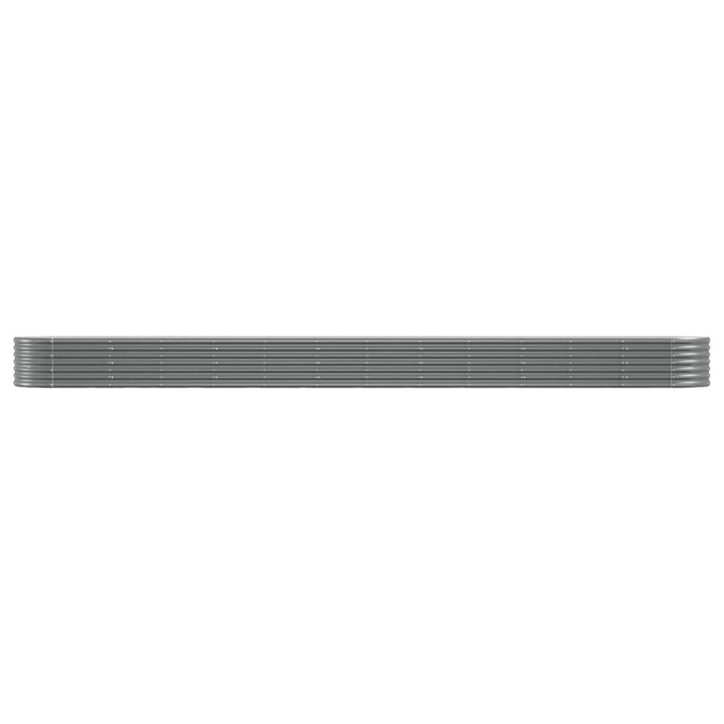 vidaXL Lit surélevé de jardin Acier enduit de poudre 512x80x36 cm gris