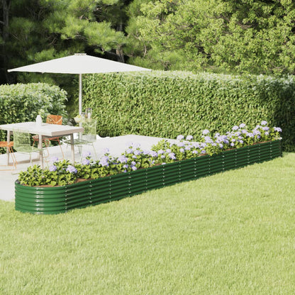 vidaXL Lit surélevé de jardin Acier enduit de poudre 620x80x36 cm Vert