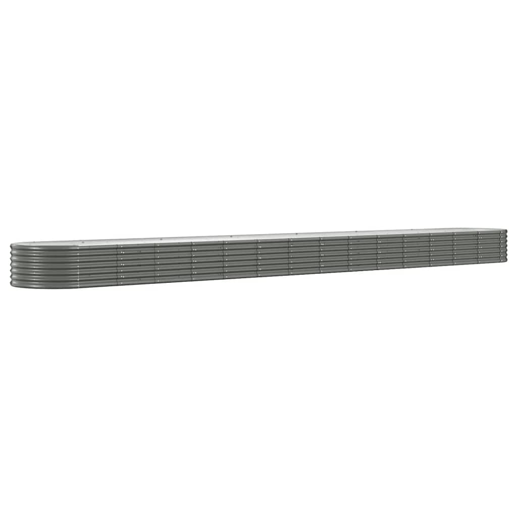 vidaXL Lit surélevé de jardin Acier enduit de poudre 620x80x36 cm gris