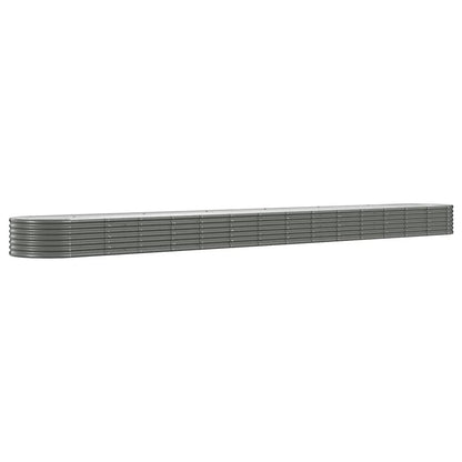 vidaXL Lit surélevé de jardin Acier enduit de poudre 620x80x36 cm gris