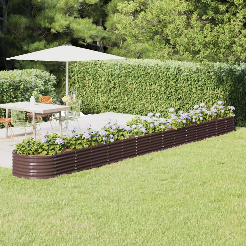 vidaXL Lit surélevé de jardin Acier enduit de poudre marron