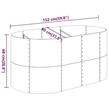 vidaXL Lit surélevé de jardin Acier enduit de poudre 152x80x68 cm Vert