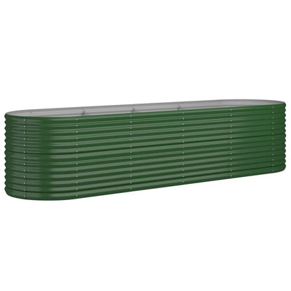 vidaXL Lit surélevé de jardin Acier enduit de poudre 296x80x68 cm Vert