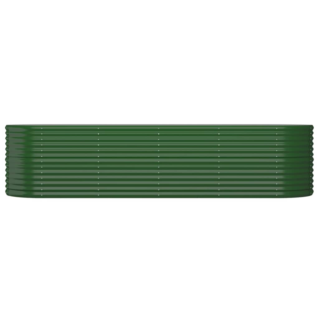vidaXL Lit surélevé de jardin Acier enduit de poudre 296x80x68 cm Vert