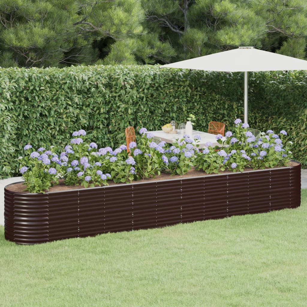 vidaXL Lit surélevé de jardin Acier enduit de poudre marron