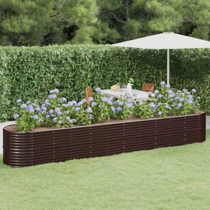 vidaXL Lit surélevé de jardin Acier enduit de poudre marron