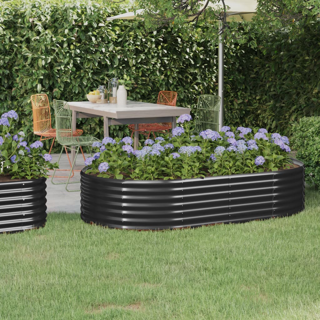 vidaXL Lit surélevé de jardin Acier enduit de poudre Anthracite