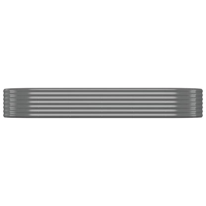 vidaXL Lit surélevé de jardin Acier enduit de poudre 249x100x36cm gris