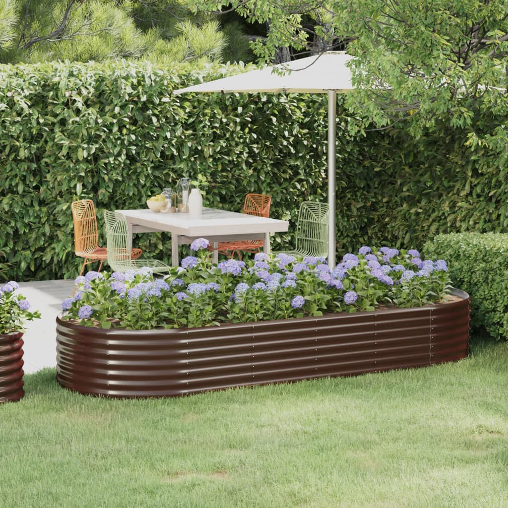 vidaXL Lit surélevé de jardin Acier enduit de poudre marron