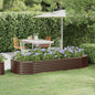 vidaXL Lit surélevé de jardin Acier enduit de poudre marron