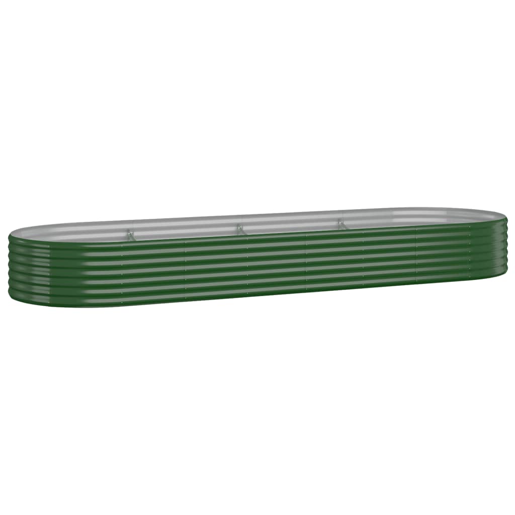 vidaXL Lit surélevé de jardin Acier enduit de poudre 322x100x36cm Vert