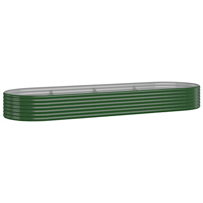 vidaXL Lit surélevé de jardin Acier enduit de poudre 322x100x36cm Vert