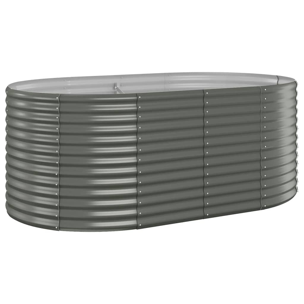 vidaXL Lit surélevé de jardin Acier enduit de poudre 175x100x68cm gris