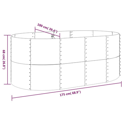 vidaXL Lit surélevé de jardin Acier enduit de poudre 175x100x68cm gris