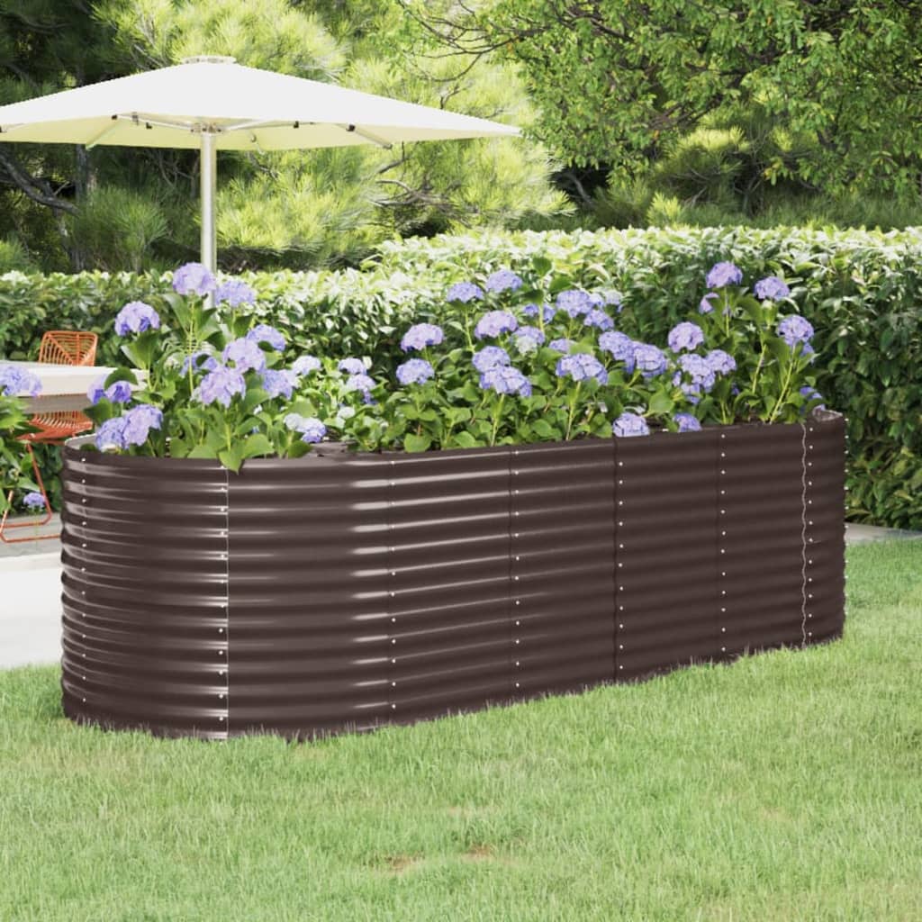 vidaXL Lit surélevé de jardin Acier enduit de poudre marron