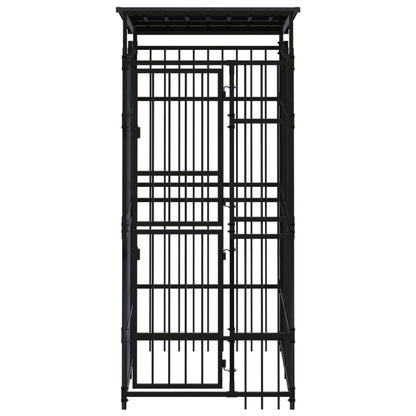 vidaXL Chenil d'extérieur avec toit pour chiens Acier 1,84 m²