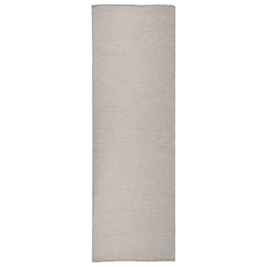 vidaXL Tapis à tissage plat d'extérieur 80x250 cm Taupe