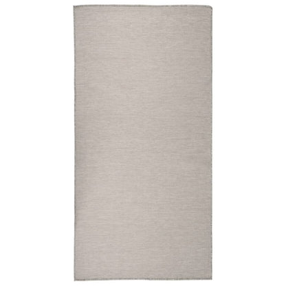 vidaXL Tapis à tissage plat d'extérieur 100x200 cm Taupe