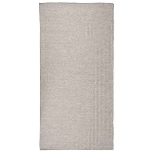 vidaXL Tapis à tissage plat d'extérieur 100x200 cm Taupe