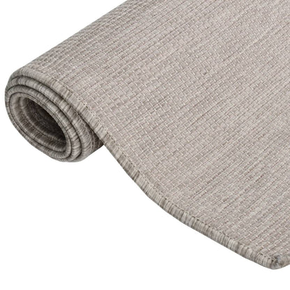 vidaXL Tapis à tissage plat d'extérieur 100x200 cm Taupe
