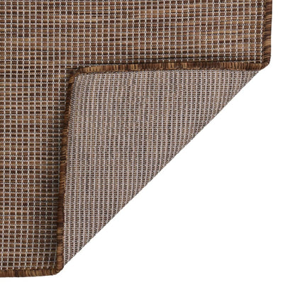 vidaXL Tapis à tissage plat d'extérieur 100x200 cm Marron