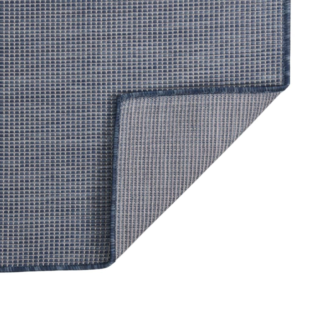 vidaXL Tapis à tissage plat d'extérieur 80x250 cm Bleu