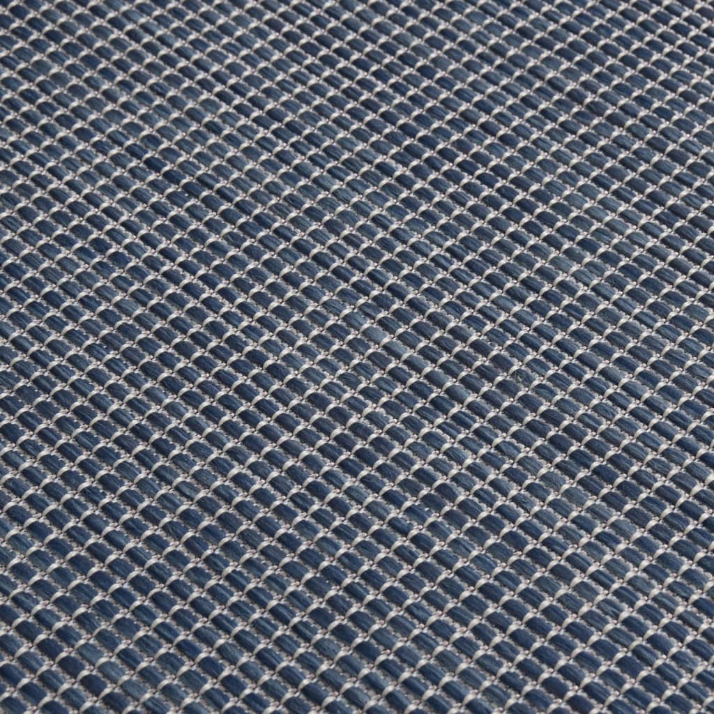 vidaXL Tapis à tissage plat d'extérieur 80x250 cm Bleu