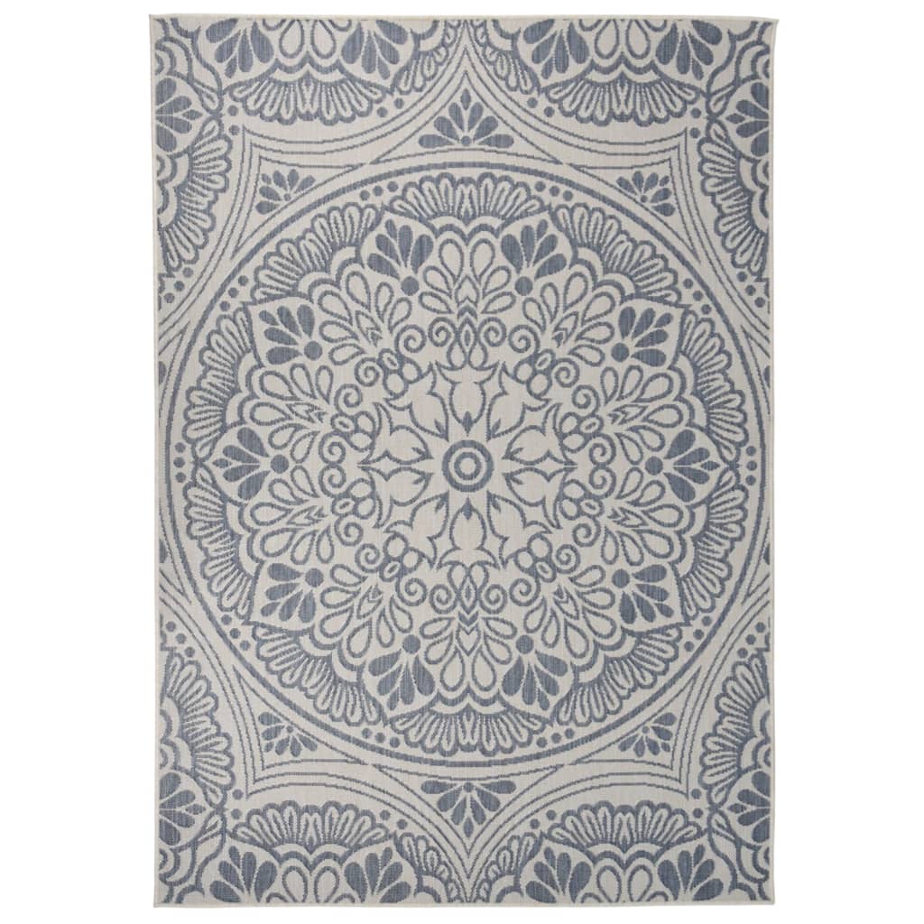 vidaXL Tapis à tissage plat d'extérieur 160x230 cm Motif bleu
