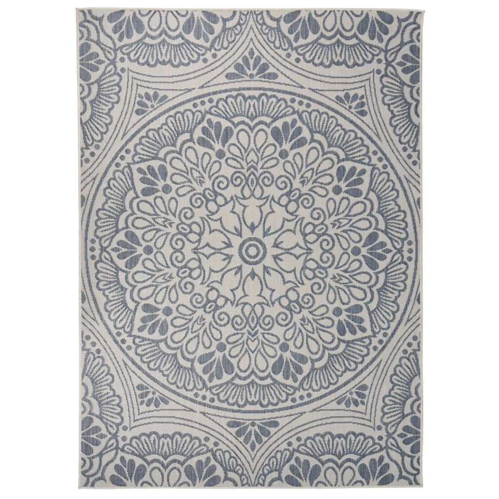 vidaXL Tapis à tissage plat d'extérieur 200x280 cm Motif bleu