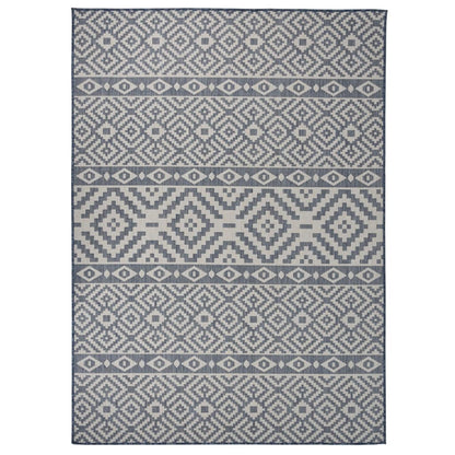 vidaXL Tapis à tissage plat d'extérieur 200x280 cm Rayures bleues