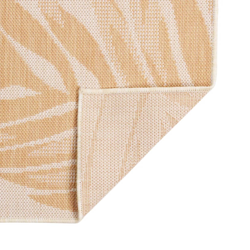 vidaXL Tapis à tissage plat d'extérieur 140x200 cm Motif de feuille