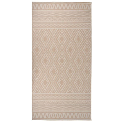 vidaXL Tapis à tissage plat d'extérieur 100x200 cm Rayures brunes