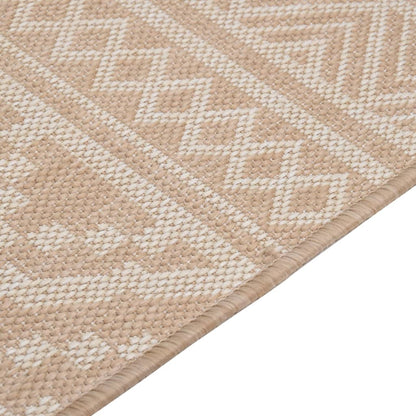 vidaXL Tapis à tissage plat d'extérieur 100x200 cm Rayures brunes