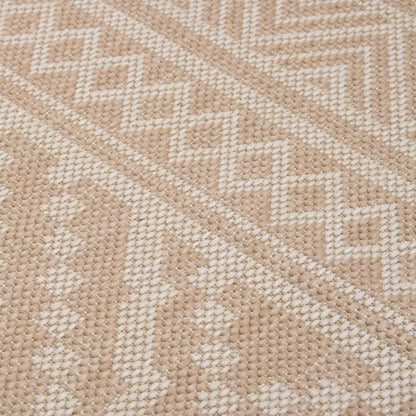 vidaXL Tapis à tissage plat d'extérieur 100x200 cm Rayures brunes
