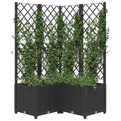 vidaXL Jardinière avec treillis Noir 80x80x136 cm PP